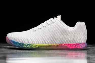 Nobull Superfabric Neon Men's Trainers White | Australia (QX5834)